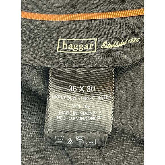 Haggar Essentials Pants Mens 36x30  Classic Fit Navy Blue Invisible Flex Waist - Picture 3 of 9